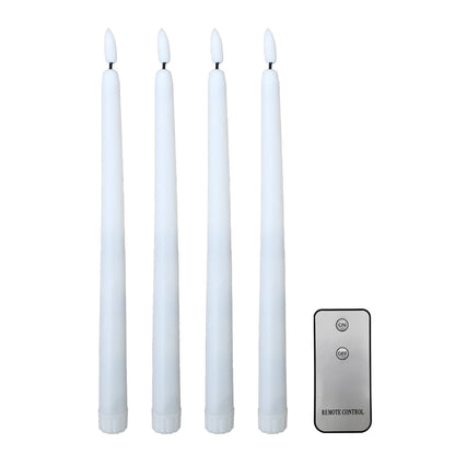 Battery Operated 3D Wick Flame Taper Candles with Remote