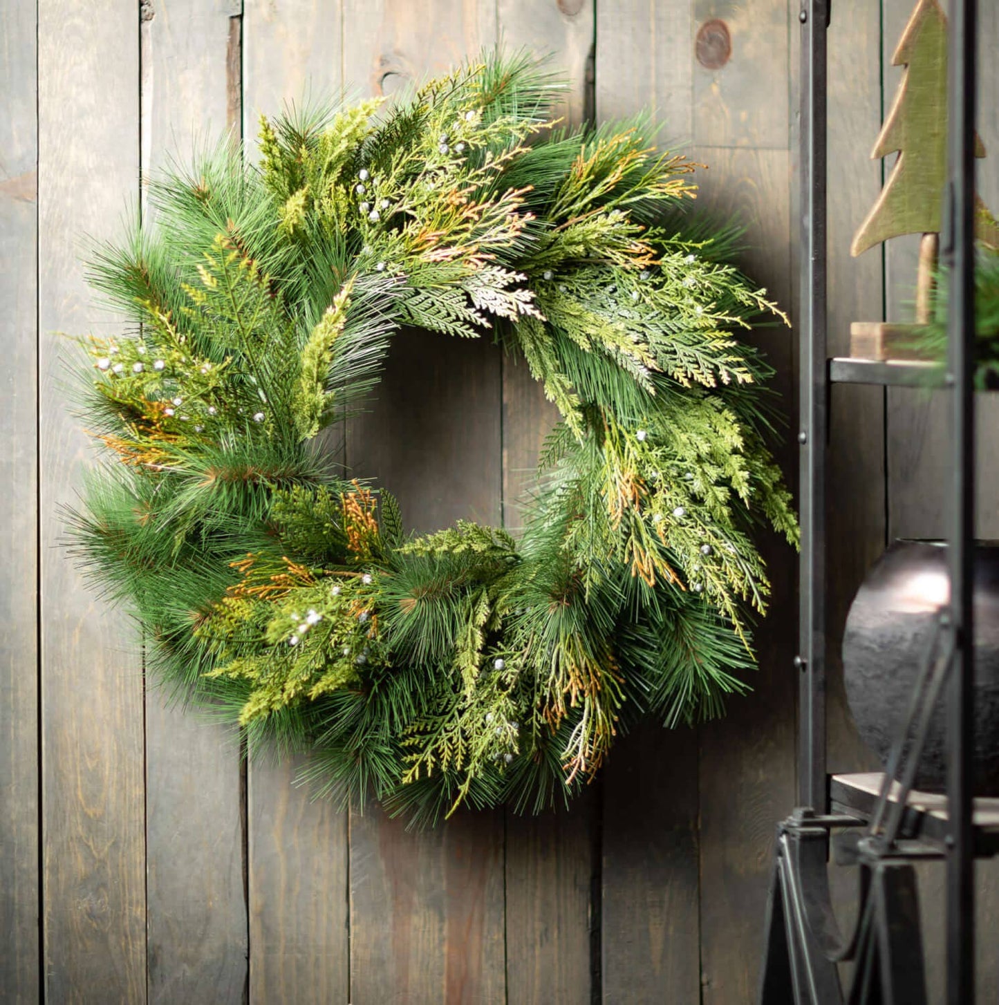 MIXED PINE & JUNIPER WREATH