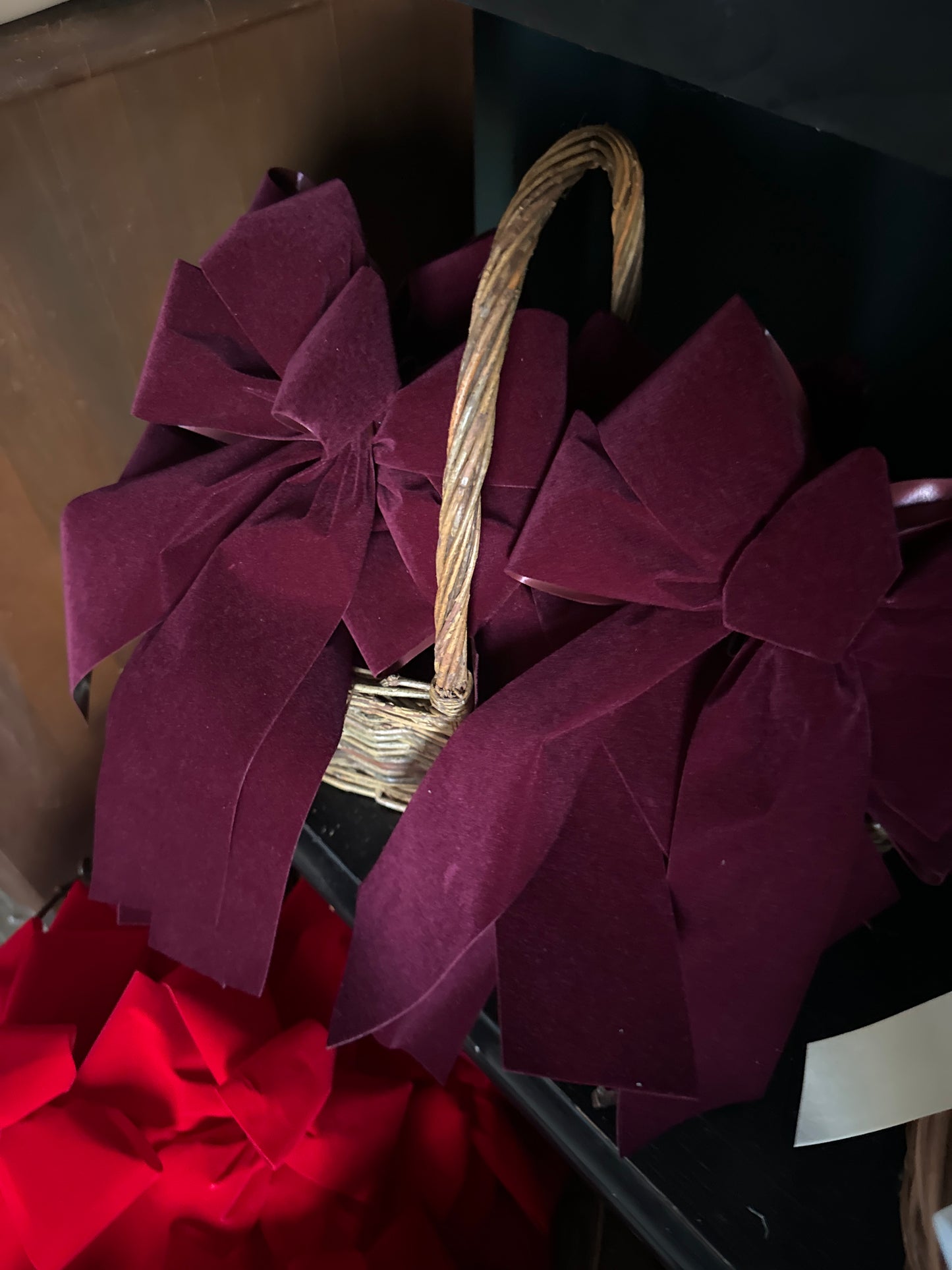 Velvet Bow, Burgundy